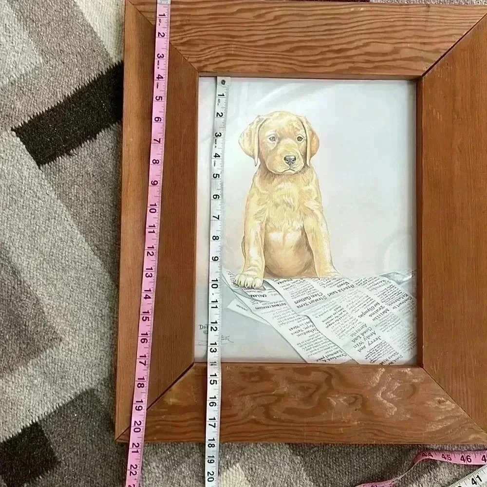 Vintage 1979 LABRADOR RETRIEVER PUPPY with paper Print SIGNED by Lou DePaolis - Picture 7 of 7